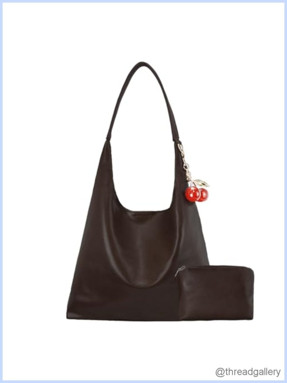 Vegan PU Leather Hobo Shoulder Bag Slouchy Crossbody Tote Handbag